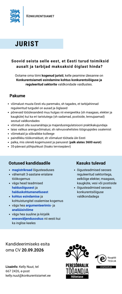 Konkurentsiameti töökuulutus